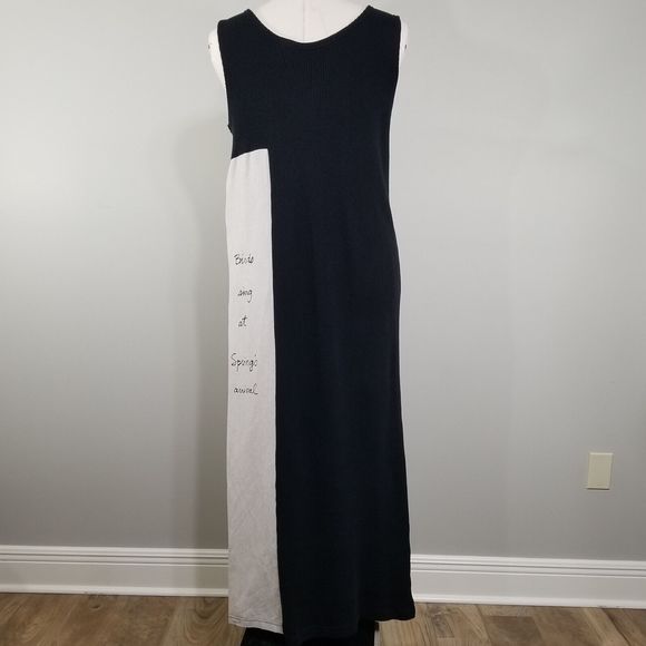 Weno NY Women's Dress Size XL Sleeveless Knit Shift USA Vintage Maxi 80s 90s - Picture 3 of 13